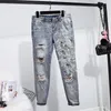 New Autumn Winter tracksuits Jacket Jeans Set Female Beading Embroidery Flower Jean Jackets Coat Long Pants Women Two Piece Outfits Plus size Loose Denim Sets