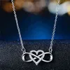 Mode Romantique Rose Or Argent Couleur Amour Infini Collier Classique Infini Symbole Amour Coeur CZ Collier G1206