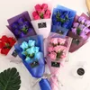 Boeketten van Rose Bloem Simulatie Zeep Party Gunst voor Bruiloft Valentines Moeders Dag Docenten Gift Decoratieve Bloemen KKB7000