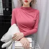 WWENN Long Sleeve T Shirt Women Autumn Tops Folds Slim T- Female Korean Cotton Tshirt Woman Clothes Tee Femme 210507