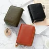 Card & ID Holders Women's Short Simple Solid Color Multi Card Large Capacity Zipper Student Change Bag Women