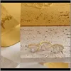 Jewelrykorean Delikatny Kryształowy Pierścienie Pierścienie Serce Cyrkon Cyrkon Micro Beton Water Otwarty Regulowany Estetyczna Biżuteria Wedding Drop Dostawa 2021