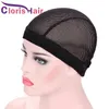 Bonnets de perruque à gros trou pour la fabrication de perruques Bonnet en maille extensible au crochet doux avec filets à cheveux à bande élastique 5pcs / lot Taille libre 19-25 pouces