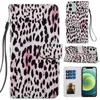 Flip Leather Wallet Cases for iphone 12 pro max mini 11 XS XR 7 8 PLUS Samsung A51 A71 A21S leopard print flower pineapple marble Wolf Card Holder cover