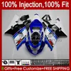 Kroppssprutningsform för Suzuki GSXR-750 GSXR 750cc 600cc 750 600 CC 2004 2005 43NO.9 GSXR600 GSXR750 K4 04 05 GSXR-600 GSX-R750 2004-2005 OEM Fairing Kit Blue Stock