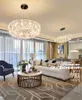 Modern K9 Crystal Chandeliers Lights Fixture European Chandelier Round Oval Matsal vardagsrum Restaurangbutik Bar Lampor Hotell Hem inomhusbelysning