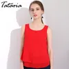 Blusas de mujer 5XL, camisa sin mangas de talla grande, Blusa de gasa blanca femenina, Top de verano para mujer, blusa femenina, camisas 210514