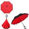 Reverse Umbrella C handle Reverse Sunscreen Rain Windproof Protection Folding Double-layer Inverted Household Sundry Party Favor LJJP66