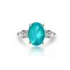 Anel oval azul paraíba turmalina anéis de promessa prata esterlina 10ct joias com pedras preciosas323T2589918