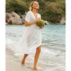 Long Beach Cover Up Pareos De Playa Mujer Wear Plus Size Bikini Robe Plage Sarong Túnica negra # Q1012 Traje de baño para mujer