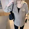 Solid Loose All-match Simple White Women Blouse Long Sleeve Shirts Fashion Plus Size Single Breasted 11451 210427