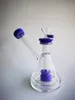 Vintage Diamond Purple Perc Glas Bong Vatten Rökning Hookah Rör 14mm Joint Bubbler Perc Oil Dab Rigs kan sätta kundlogotyp