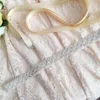 Bälten kvinnors vintage vita strasshandgjorda bälte bröllopsklänning tillbehör äktenskap brudtaskar