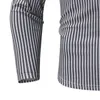 T-shirts 2022 Casual Man Vertikal Stripe Print Långärmad Toppar Rund Neck Oversized T-shirt Blus Camisetas