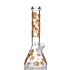 Unique Mushroom Beaker Bong hookah 5mm thick GLOW IN THE DARK 10 inch tall glass water pipe oil rig dab recycler