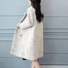 Manteau de velours féminin Velours automne hiver Version coréenne de la section longue à double boutonnage en vrac à double boutonnage Mink épais 210427
