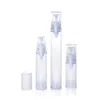 500 st/Lot Mini 5 ml 10 ml Klar rosa lila Airless Lotion Pump Bottle Refillable Hand Cream Bottle