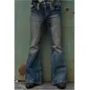 Jeans masculins pantalon de jambe de bootcut évasé patchwork en détresse Punk Punk Stlye Bell Bottom Denim pantalon Vaqueros Hombre