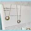 Catene Collane Pendenti Jewelrychains 925 Sterling Sier Collana per le donne Geometric Hollow Oval Circle Clavicola Catena Gioielli Regali S-N