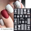 10st 5D witte sneeuwvlokken reliëf sticker Kerstmis Nieuwjaar Nail Art Design Winter Charms bloem manicure slider stickers CHSTZ5D017822262