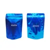 Blue Zip Lock Standing Mylar Foil Gift Bags 100pcs/lot Glossy and Matte Dry Food Packaging Poucheswith Tear Notch