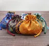 10pcs Luxury Fine Chinese style Silk Brocade Jewelry Pouches Drawstring Sachet Satin Good Luck Bags Gift Packaging size 12x12cm