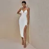 Ocstrade Arrivée Élégant Sexy Maxi Longue Bandage Robe Femmes Blanc Moulante Night Club Soirée 210527