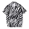 Streetwear Men Hip Hop Black White Zebra Short Sleeve Shirts Summer Beach Full Print Women Harajuku Fashion Top Clothes 210721