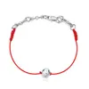 Link Chain Summer Style smycken tunn röd tråd sträng reparmband med rosguldfärg och kristaller fawn22