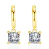 Boucles d'oreilles pour femmes Dangle Cristal Silver Plated Square Zircon Simple Diamond Drop Drop