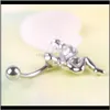 Bell Rings Drop Delivery 2021 D0197 (1 Färg) Sier Color Navel Button Ring Piercing Body Jewlery 1Dot6*20cm Belly Jewelry Ixdln