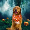 Dog Apparel Polyester Dogs Bandana Cat Triangle Bibs Puppy Scarf Neckerchief Pumpkin Skull Pattern Halloween Pet Supplies XBJK2106