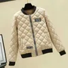 Vrouwelijke bommenwerper Jacket herfst winter voor dames dame down korte rhombus patroon coat 211014