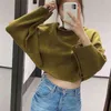 Elegant Women Turtleneck Sweater Fashion Ladies Batwing Sleeve Pullover Streetwear Female Chic Button Loose Knitted Tops 210427