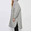 Za Long Jacket Coats With Rhombus Pattern Women Winter Elegant Cotton Vintage Solid Oversized Jackets Warm Plaid Coat Female 211130