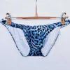 Mężczyźni Majtki Bielizna Sexy Leopard Print Figi wybrzuszenie Pokrowiec Mężczyźni Bikini Jockstrap Niski Talia Oddychające Geje Krojenia Mężczyzna HT033 210707