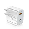 SMART PORTABLE 12W 2.4A Dual Ports PD Wall Charger EU US AC Home Travel USB C Typ C Power Adapters för iPhone 13 14 15 Samsung Huawei Tablet PC B1