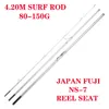 Boat Fishing Rods Lurekiller Japan Full Fuji Surf Rod 4.20M 46T Carbon 3 Sections 80-150G/100-250G/200-400G Casting