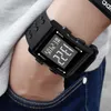 Montre-bracelet pour hommes numériques, mode de sport électroniques imperméable, montre lumineuse numérique pour hommes 210728