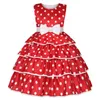 Sukienki dla dziewczynek dziewczęca sukienka w kwiaty Polka Dot bufiaste ciasto świąteczna księżniczka Vestido Navidad Niña kostium na Halloween dla dzieci wieczór Dr