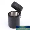 4Pcs/set Shot Glass Portable Mug set Tumbler Wine Cup Polished and Leather Wrap 30ml Stainless Steel With Leather Cover Bag Factory price expert design Quality Latest
