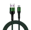 Snelle lading kabels 1m 3ft 2.4A legering metalen gevlochten stof type C Micro USB-kabel voor Samsung S10 S20 Opmerking 20 21 Android-telefoon