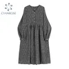 Långärmad blommigryck Vintage klänning Kvinnor Rok Mori Tjej Stilfull Elegant Holiday Boho Dresses Streetwear Vestidos Mujer 210417