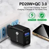 Быстрая зарядка 20 Вт ЕС США Великобритания AC Home Travel PD QC3.0 Адаптер настенного устройства для Samsung Huawei Xiaomi iPhone 11 12 Pro Max Tablet PC