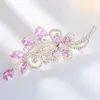 Plant vine broches pins voor vrouwen 2021 luxe bruiloft merk sieraden corsage pak pin mode bruids zirconia bloem broche