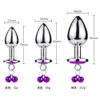 Leash Chain Anal Plug with Bell Adult BDSM Games Stainless steel Crystal Heart Anal Sex Butt Plug Stimulator Sex Toys For Wome X0401