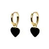 Mode 925 Sterling Silver Vintage Colorful Sweet Heart Romantic Huggie Hoop Earrings for Women Korean Jewelry Pendientes