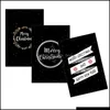 Праздничный домашний сад 6pcs Invitation Bard Black Merry Greeting открыты для рождественских подарок открытка для рождественской вечеринки настраиваемые DBC Dro Dro