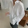 Bahar Geri Sapanlar Seksi Kadın Gömlek Gevşek Boy Gömlek Laides Bluzlar Pamuk Rahat Blusas Katı Bluz 12655 210417