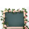 Flores decorativas grinaldas 2,2 m Artificial rosa videiras penduradas para o arco romântico do casamento casa porta da frente lintel ganham decoração de jardim